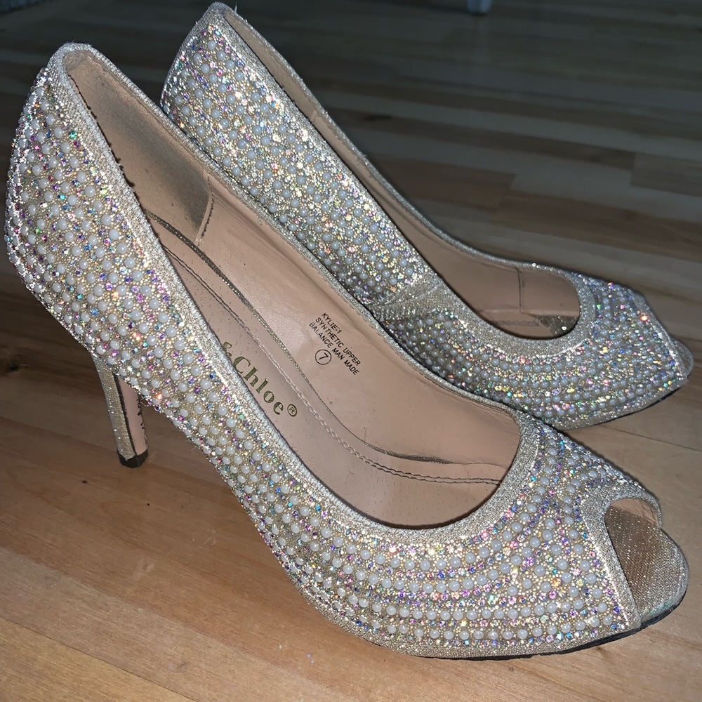 Gorgeous Rhinestone Chase & Chloe Heels Prom